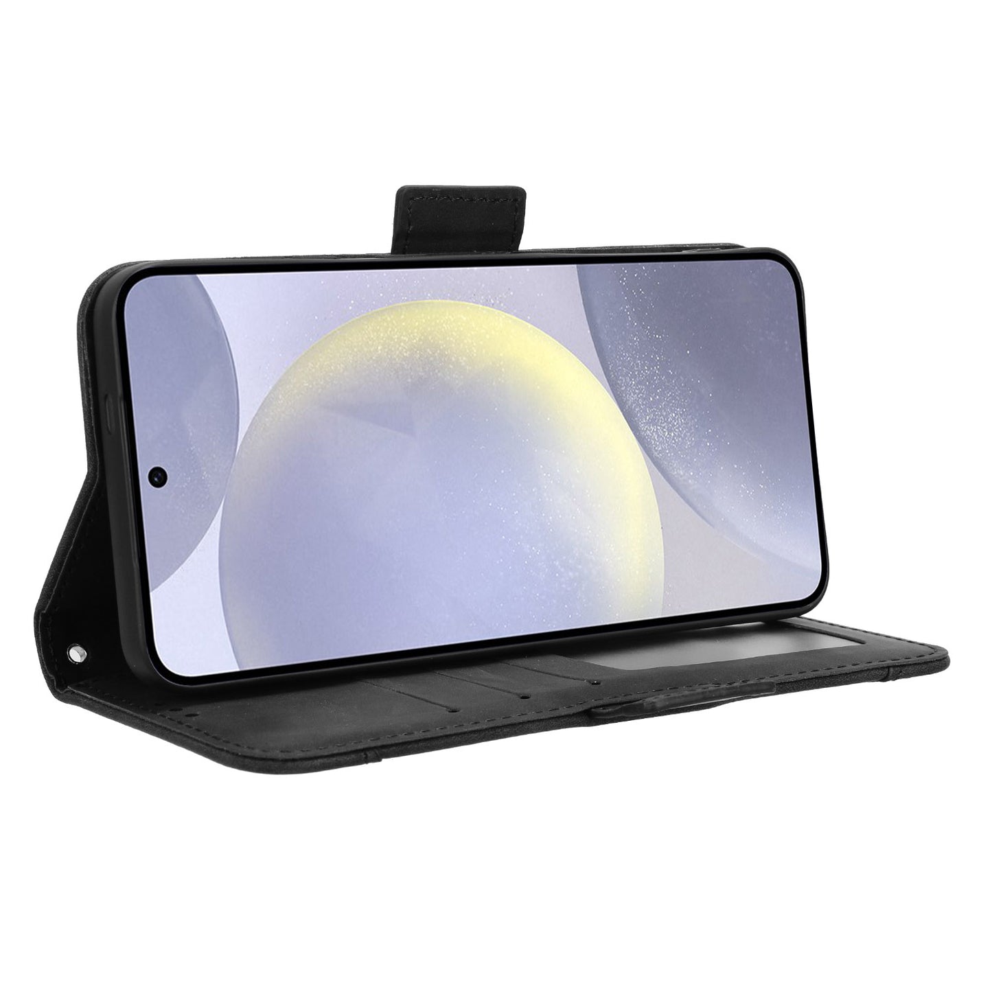 For Samsung Galaxy S24+ Multiple Card Slots Leather Case with Wallet Stand - Black