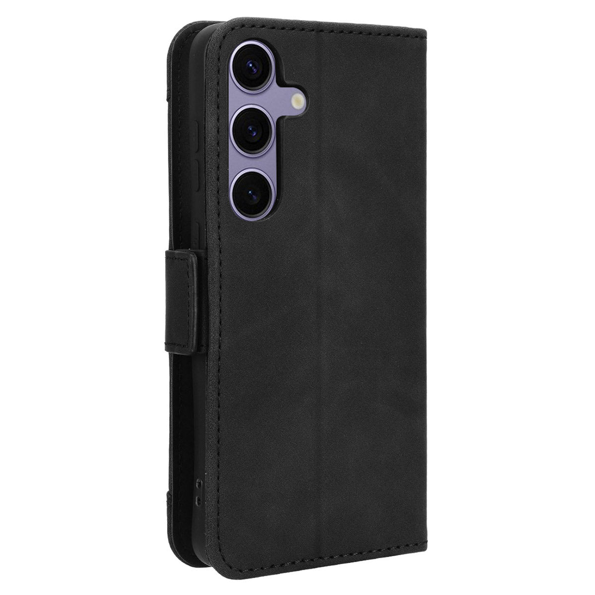 For Samsung Galaxy S24+ Multiple Card Slots Leather Case with Wallet Stand - Black