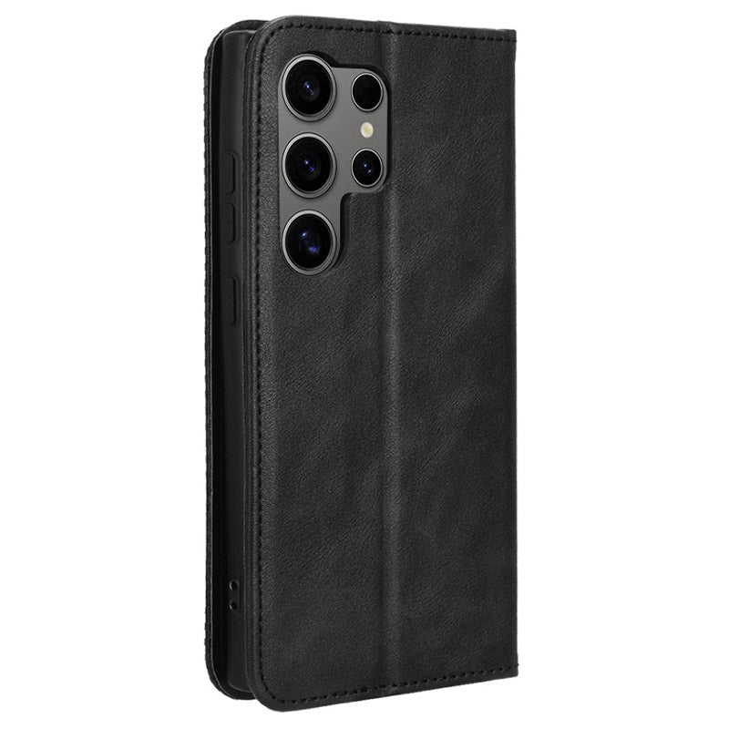 For Samsung Galaxy S24 Ultra PU Leather Case Flip Phone Wallet Cover - Black