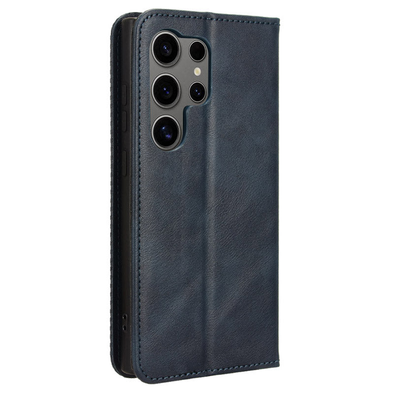 For Samsung Galaxy S24 Ultra PU Leather Case Flip Phone Wallet Cover - Blue