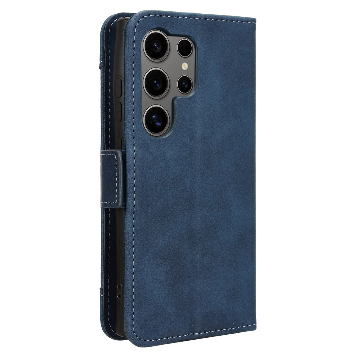 For Samsung Galaxy S24 Ultra Leather Case Multiple Card Slots Wallet Phone Cover - Blue