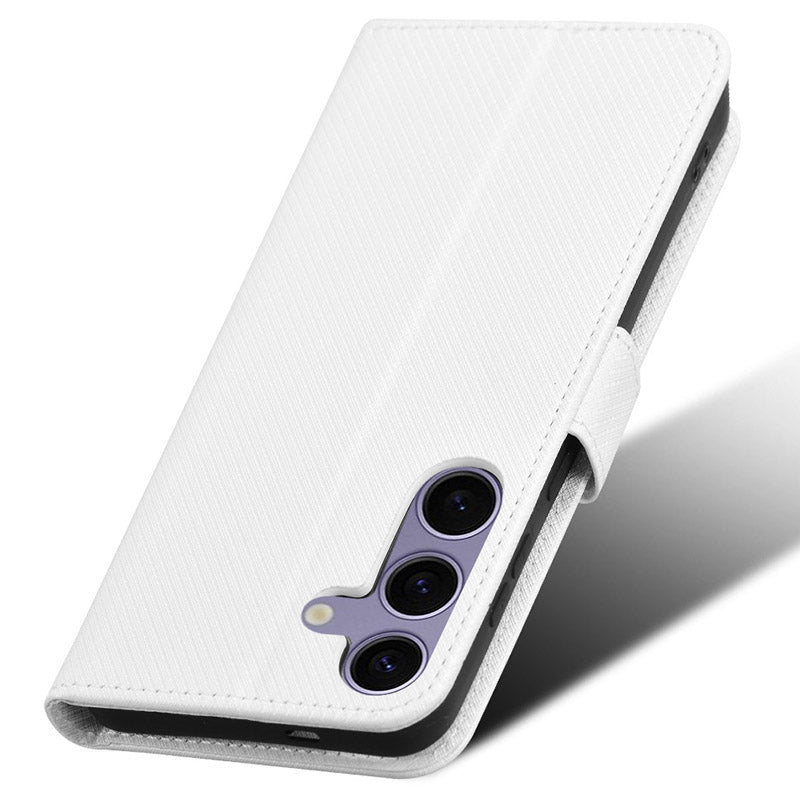 For Samsung Galaxy S24 Diamond Texture Leather Case Phone Wallet Stand - White