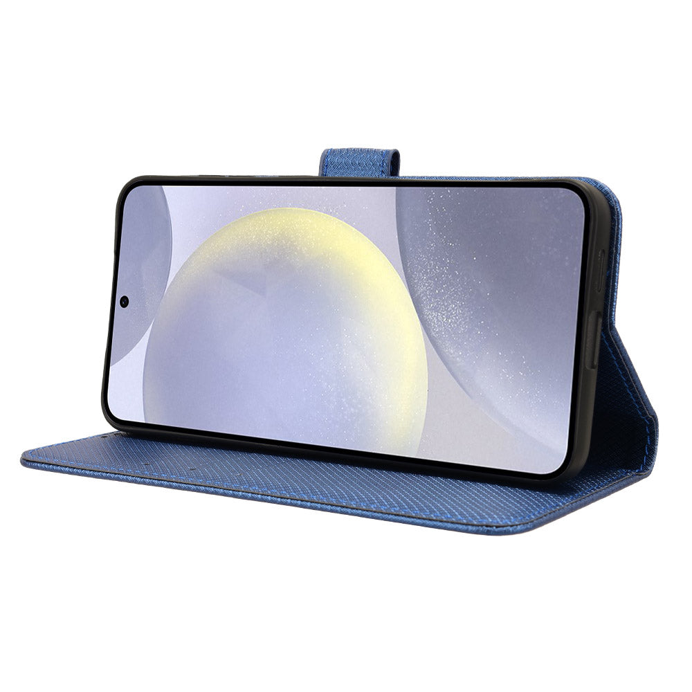 For Samsung Galaxy S24 Diamond Texture Leather Case Phone Wallet Stand - Blue