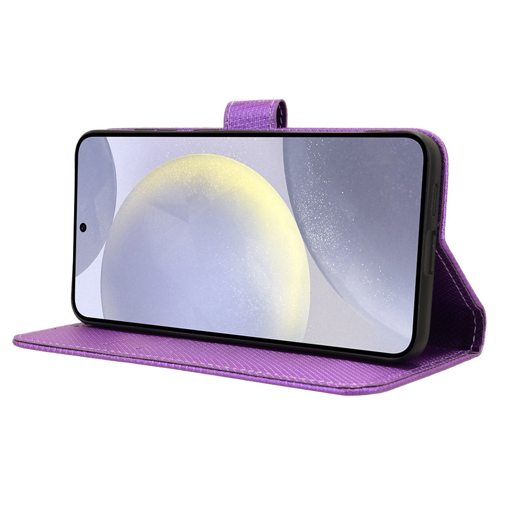 For Samsung Galaxy S24 Diamond Texture Leather Case Phone Wallet Stand - Purple