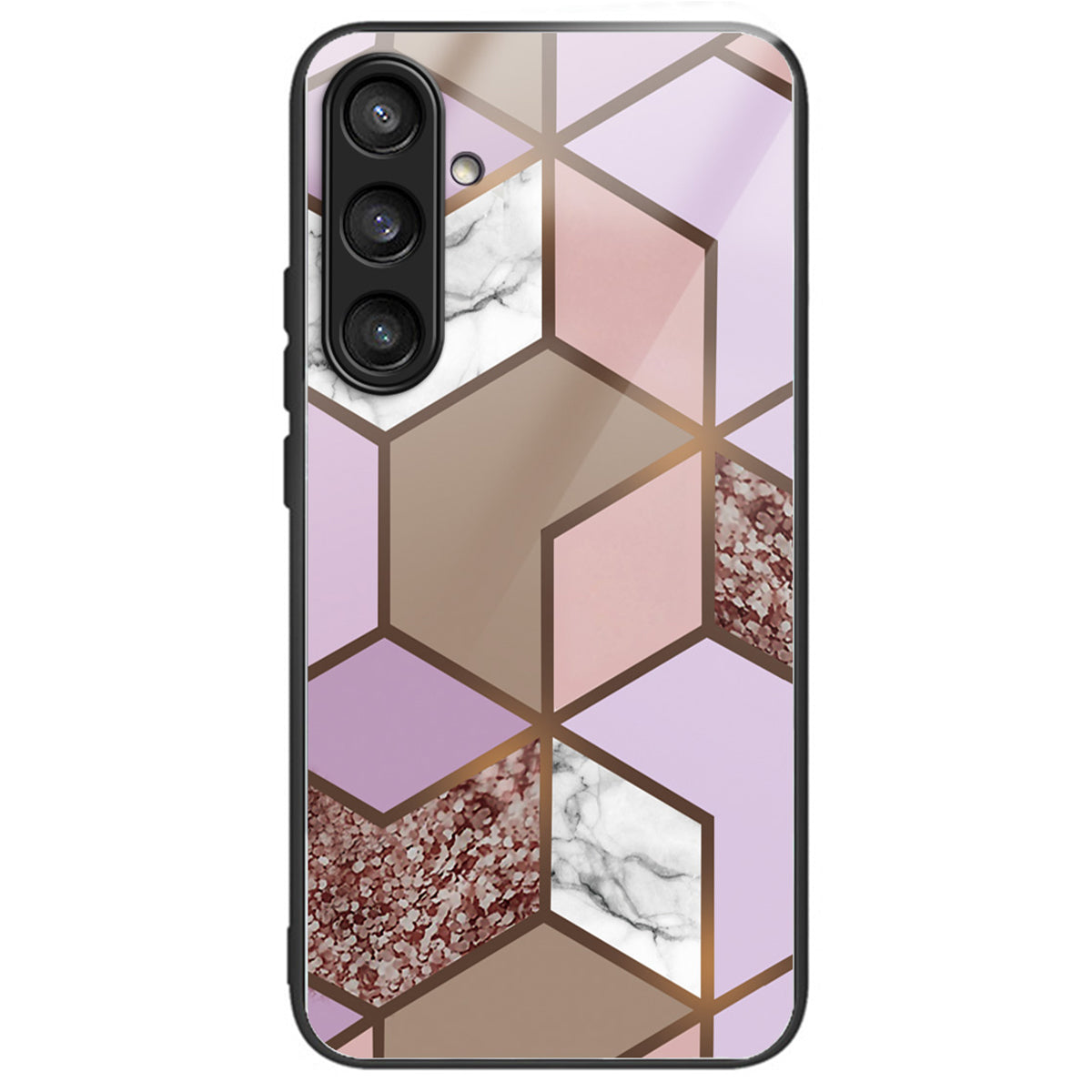 For Samsung Galaxy S24 Ultra Tempered Glass Back Cover PC+TPU Marble Pattern Phone Case - Style J