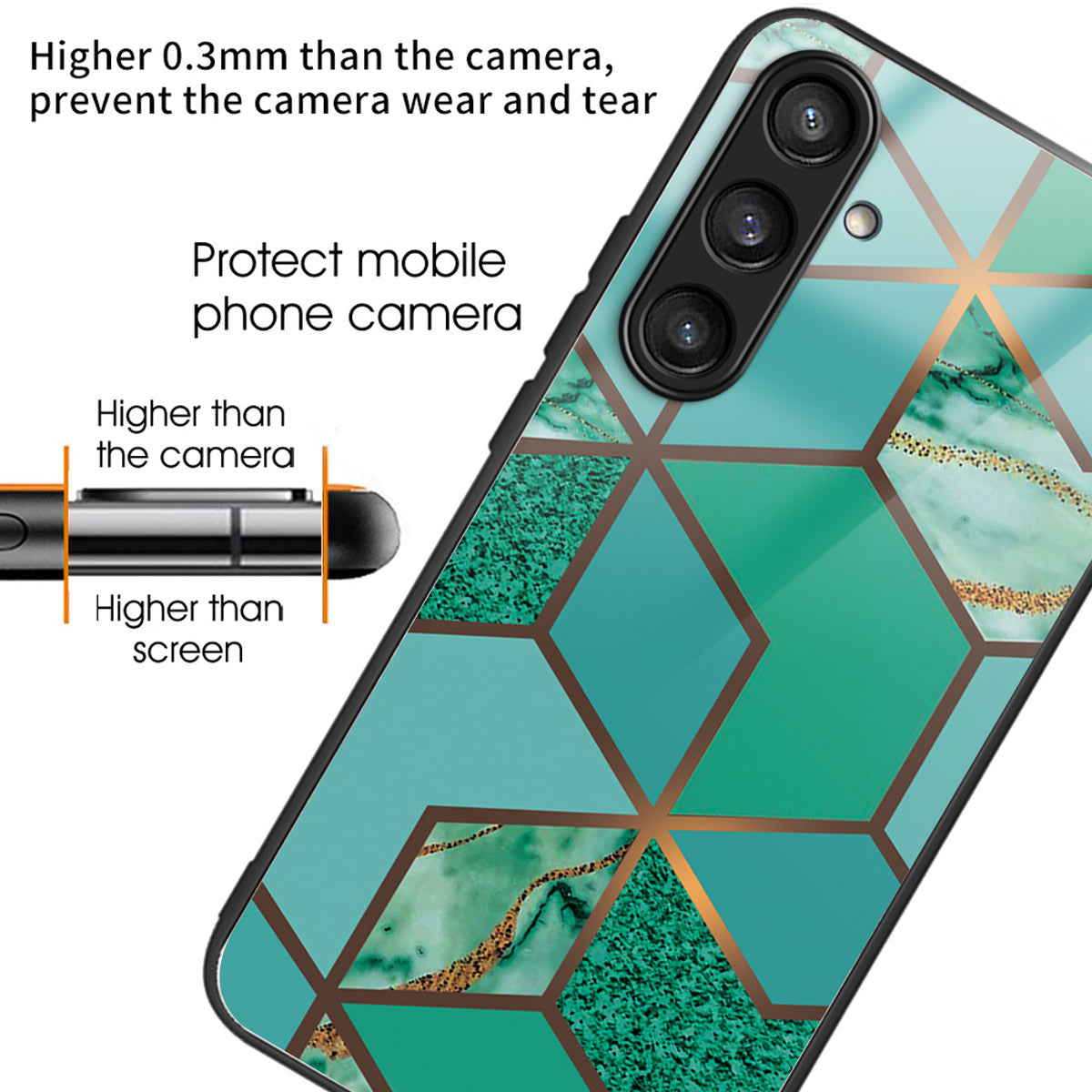 For Samsung Galaxy S24 Ultra Tempered Glass Back Cover PC+TPU Marble Pattern Phone Case - Style K