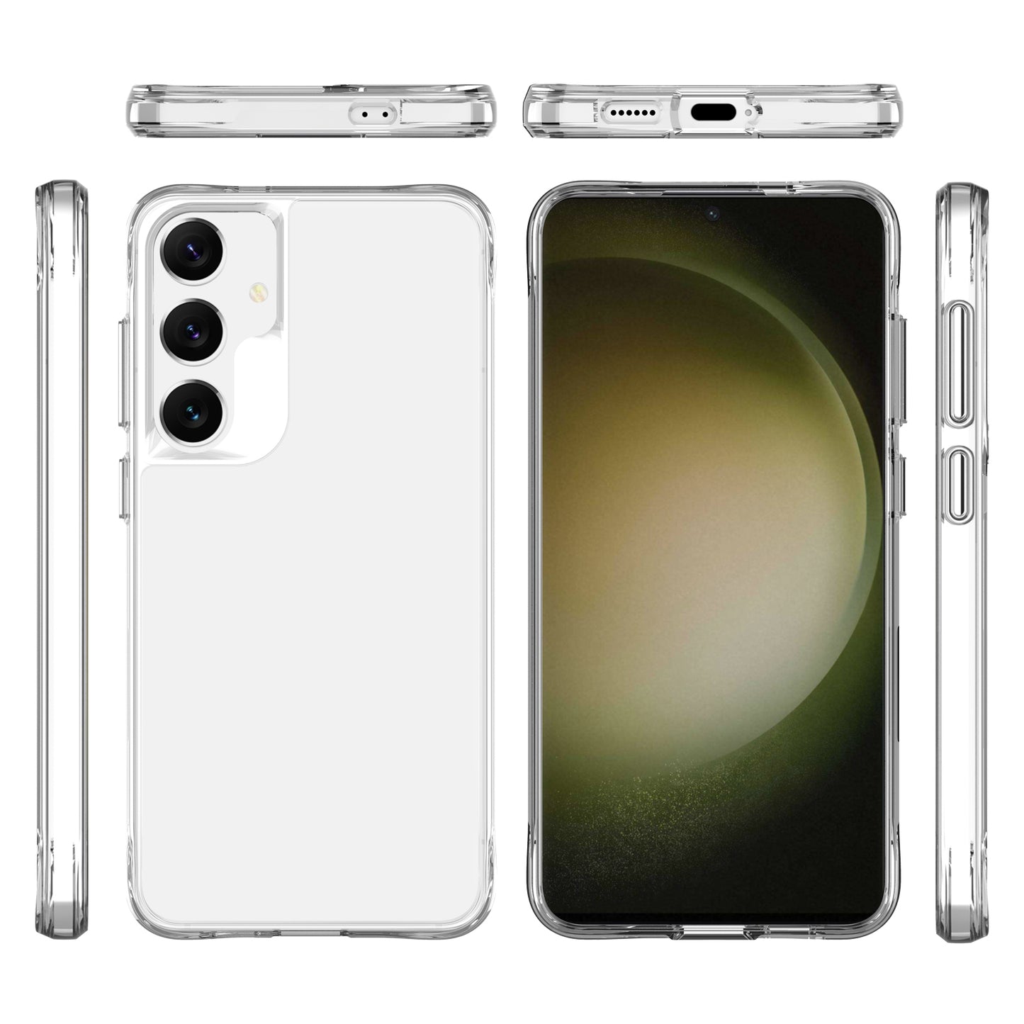 For Samsung Galaxy S24+ HD Clear Phone Case Drop Protection PC + TPU Cell Phone Cover