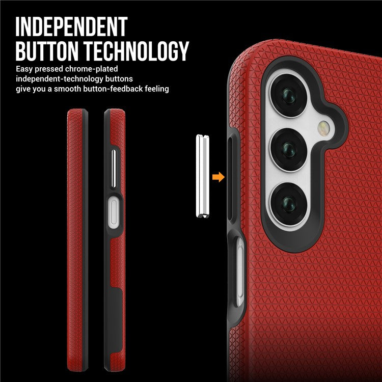For Samsung Galaxy A25 5G (Global) (161.0 x 76.5 x 8.3mm) Cell Phone Case Reinforced Corners Drop-proof Cover - Red