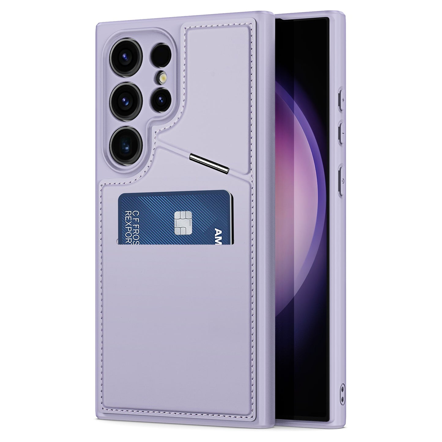 DUX DUCIS Rafi II Series for Samsung Galaxy S24 Ultra Magnetic Phone Case with Card Slots Kickstand - Purple