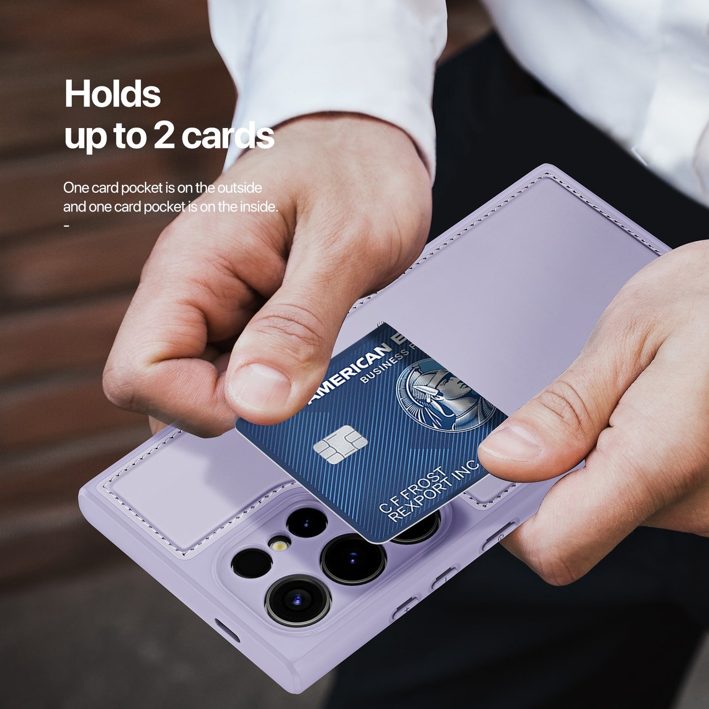 DUX DUCIS Rafi II Series for Samsung Galaxy S24 Ultra Magnetic Phone Case with Card Slots Kickstand - Purple