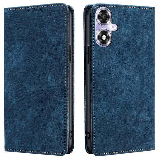 Phone Case for Oppo A2x 5G / A2m 5G Shell PU Leather RFID Blocking Card Holder Cover - Blue