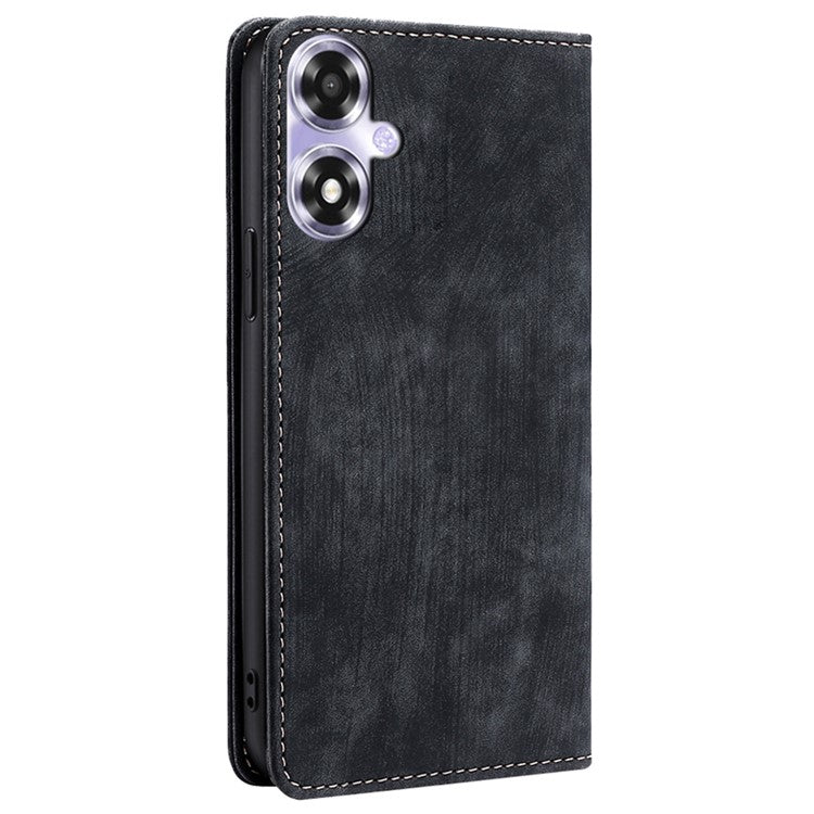 Phone Case for Oppo A2x 5G / A2m 5G Shell PU Leather RFID Blocking Card Holder Cover - Black