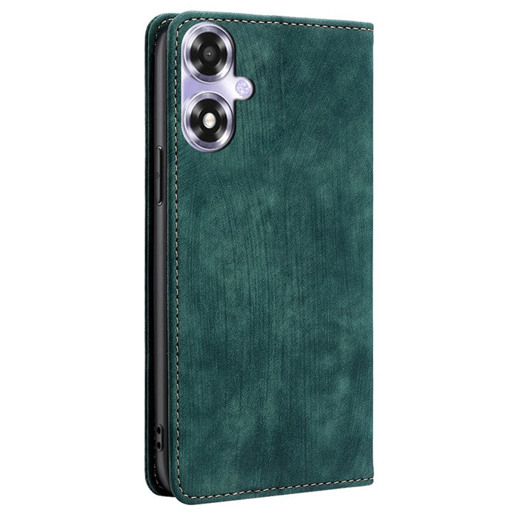 Phone Case for Oppo A2x 5G / A2m 5G Shell PU Leather RFID Blocking Card Holder Cover - Green