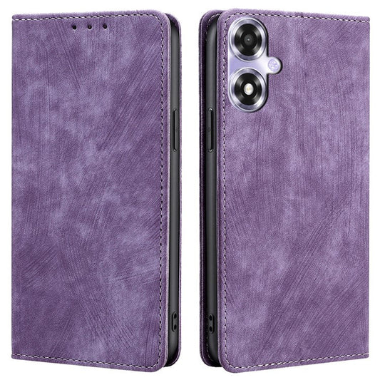 Phone Case for Oppo A2x 5G / A2m 5G Shell PU Leather RFID Blocking Card Holder Cover - Purple
