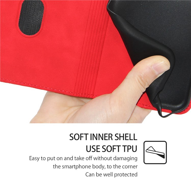 PU Leather Shell for OnePlus 12 5G Phone Case Stand Card Slots Cell Phone Cover - Red