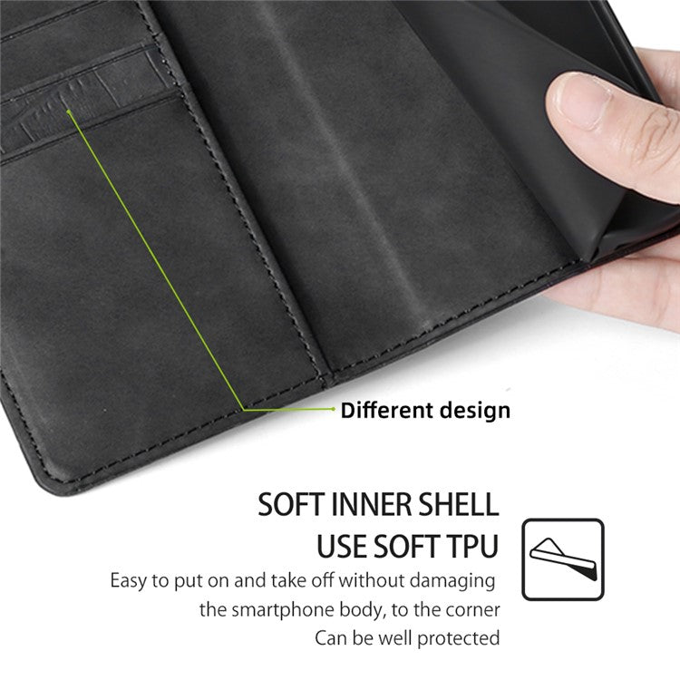 For OnePlus 12 5G Flip Phone Case PU Leather Crocodile Texture Stand Phone Shell Wallet - Black