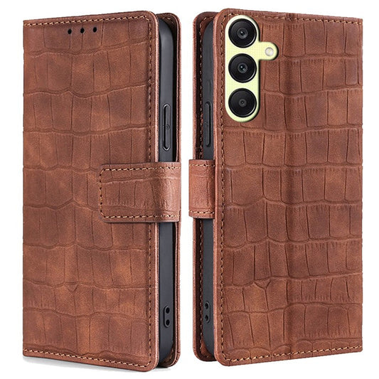 For Samsung Galaxy A25 5G (Global) (161.0 x 76.5 x 8.3mm) Leather Phone Case Wallet Phone Cover - Brown