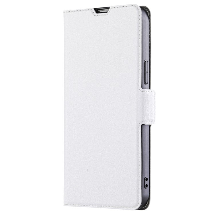 PU Leather Phone Case for OnePlus 12 5G Card Slots Cell Phone Cover Drop Protection Shell - White