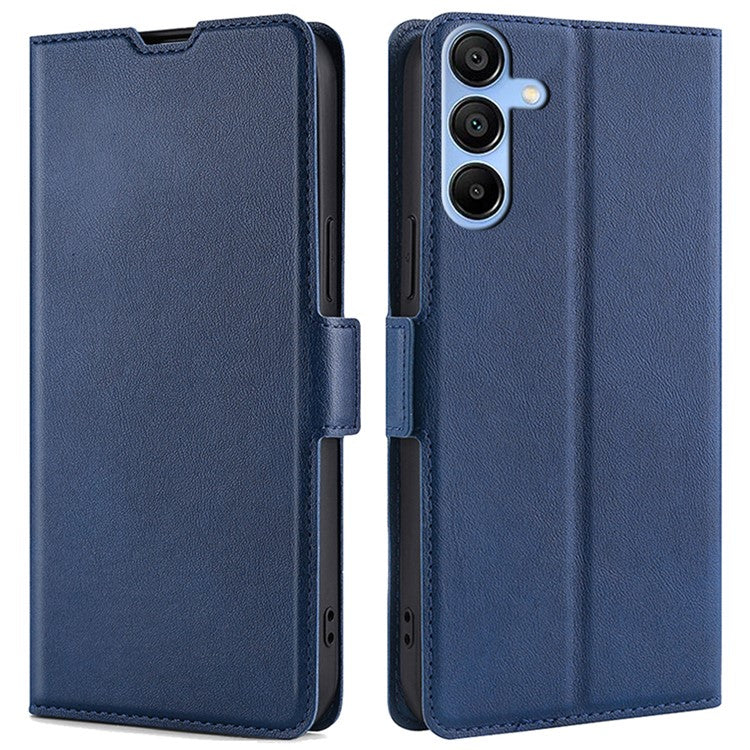 Phone Case for Samsung Galaxy A15 5G / 4G PU Leather Flip Phone Cover with Card Slots - Blue