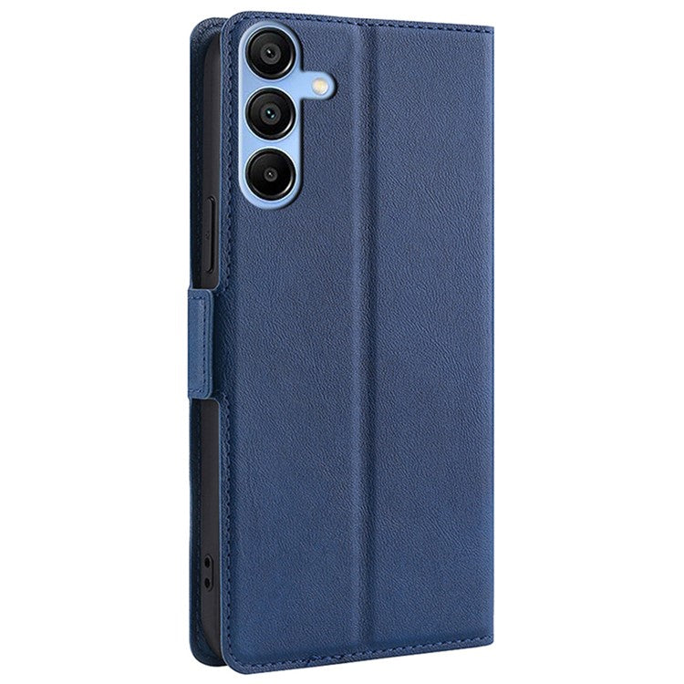 Phone Case for Samsung Galaxy A15 5G / 4G PU Leather Flip Phone Cover with Card Slots - Blue