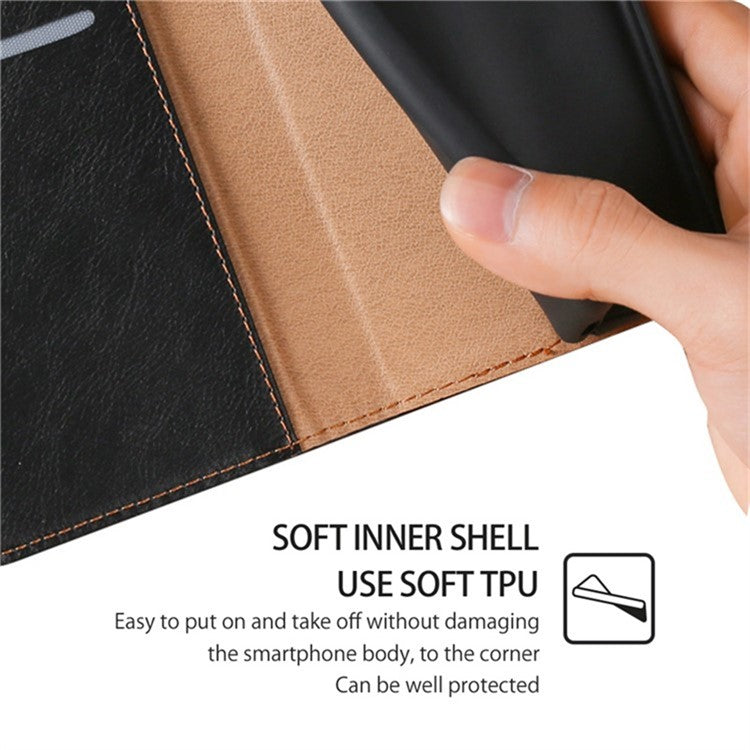 For OnePlus 12 5G Case Magnetic Anti-scratch PU Leather Wallet Card Slots Phone Cover - Black