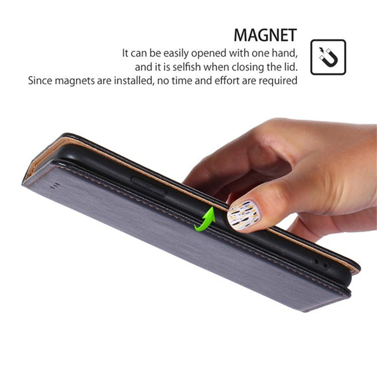 For OnePlus 12 5G Case Magnetic Anti-scratch PU Leather Wallet Card Slots Phone Cover - Black