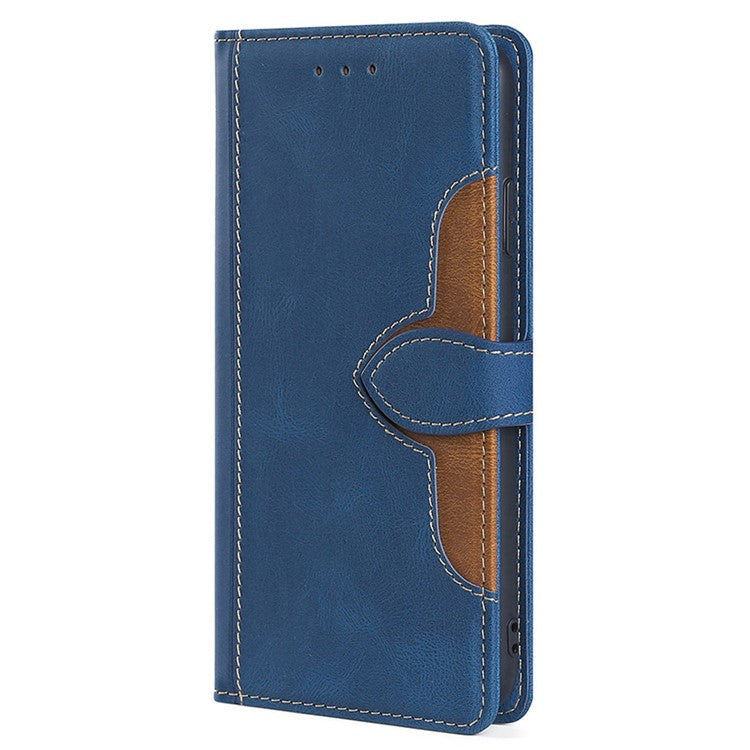 For OnePlus 12 5G Cover Straw Hat Design Shockproof PU Leather Stand Wallet Cell Phone Case - Blue