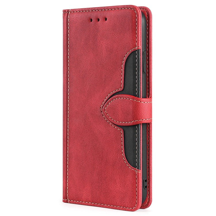 For OnePlus 12 5G Cover Straw Hat Design Shockproof PU Leather Stand Wallet Cell Phone Case - Red
