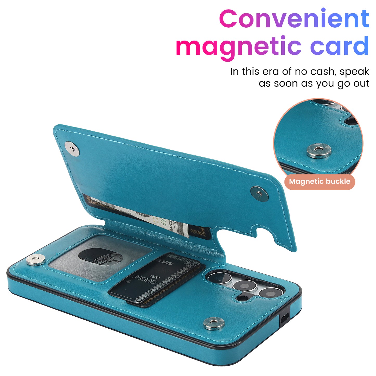 For Samsung Galaxy S24 Case Imprinted Mandala Flower PU Leather Kickstand Back Cover - Dark Blue