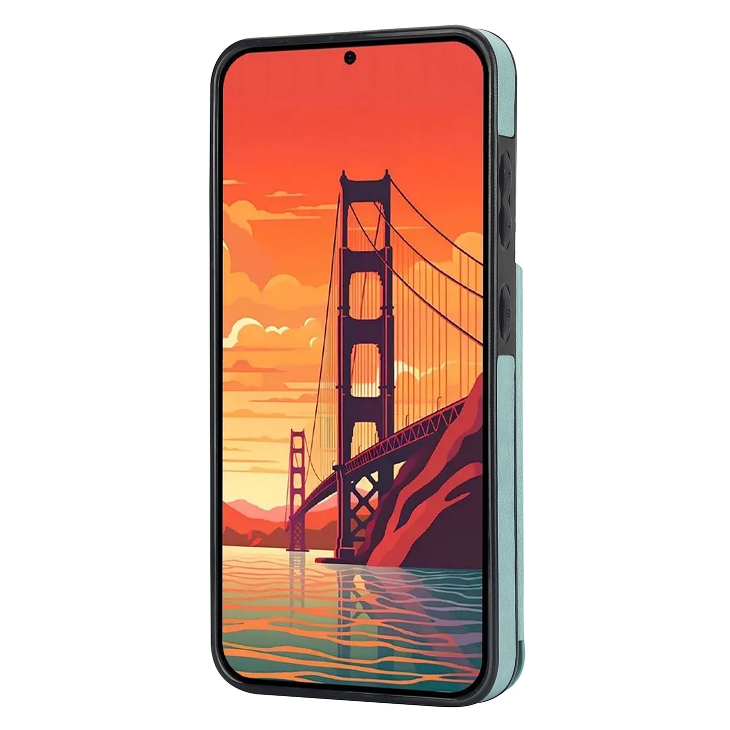 For Samsung Galaxy S24 Case Imprinted Mandala Flower PU Leather Kickstand Back Cover - Green