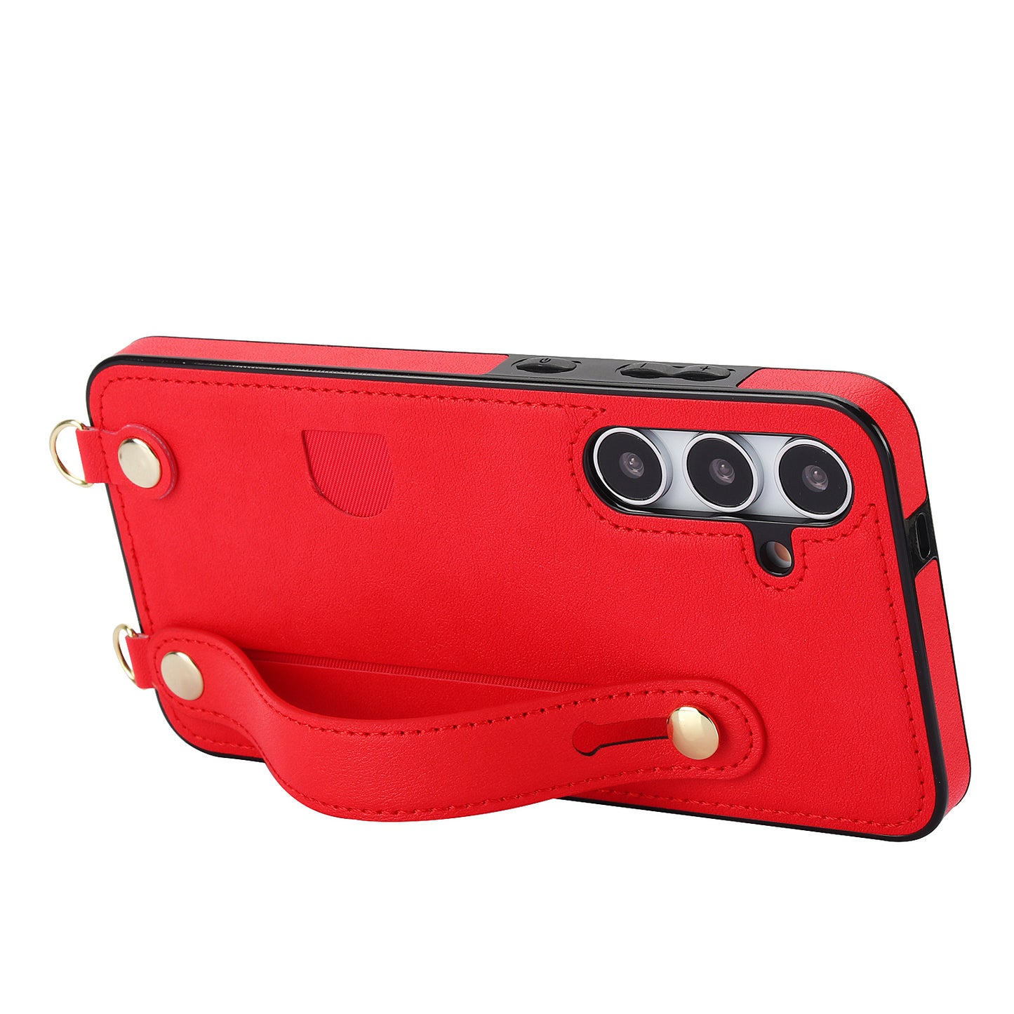For Samsung Galaxy S24 Case Card Slot PU Leather+TPU Scratch-resistant Phone Shell - Red