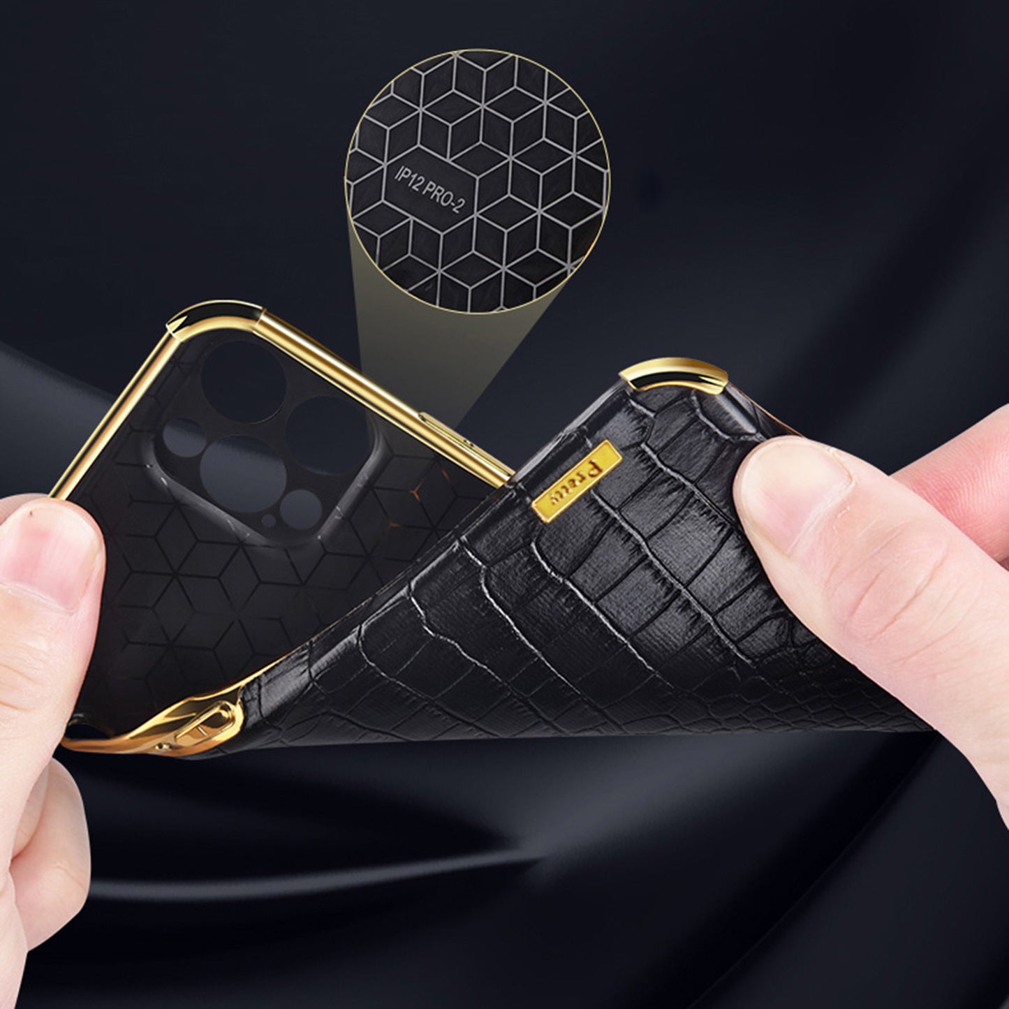 For Samsung Galaxy S24 Case Crocodile Texture Electroplated Leather+TPU Phone Cover with Kickstand - Black