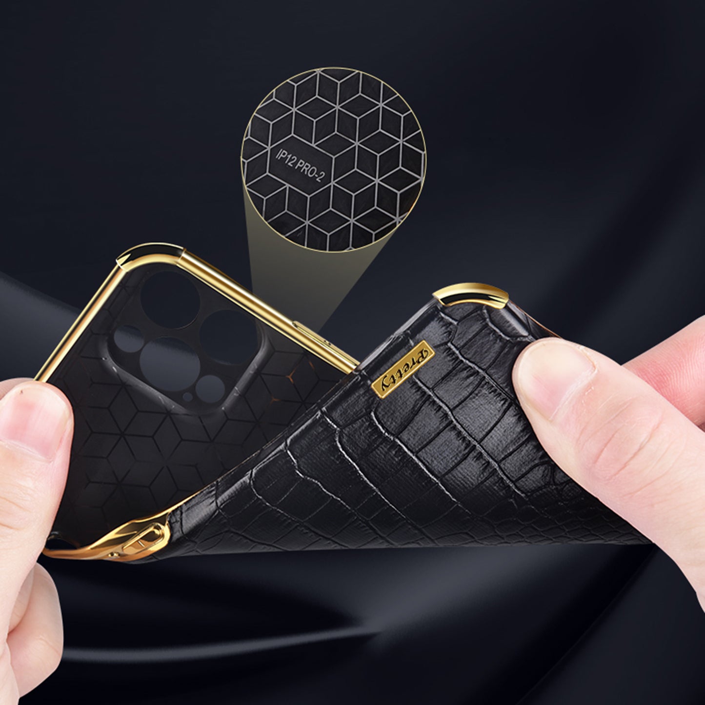 For Samsung Galaxy S24 Ultra Cell Phone Case Electroplated TPU+PU Crocodile Texture Back Cover - Black