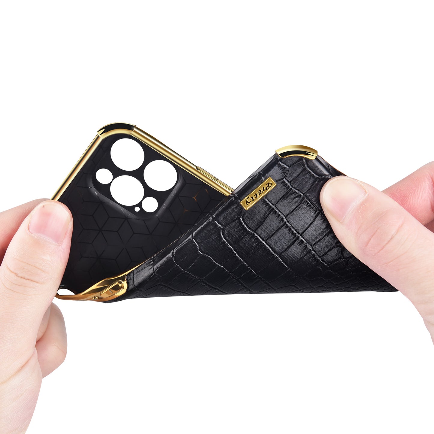 For Samsung Galaxy S24 Ultra Cell Phone Case Electroplated TPU+PU Crocodile Texture Back Cover - Yellow