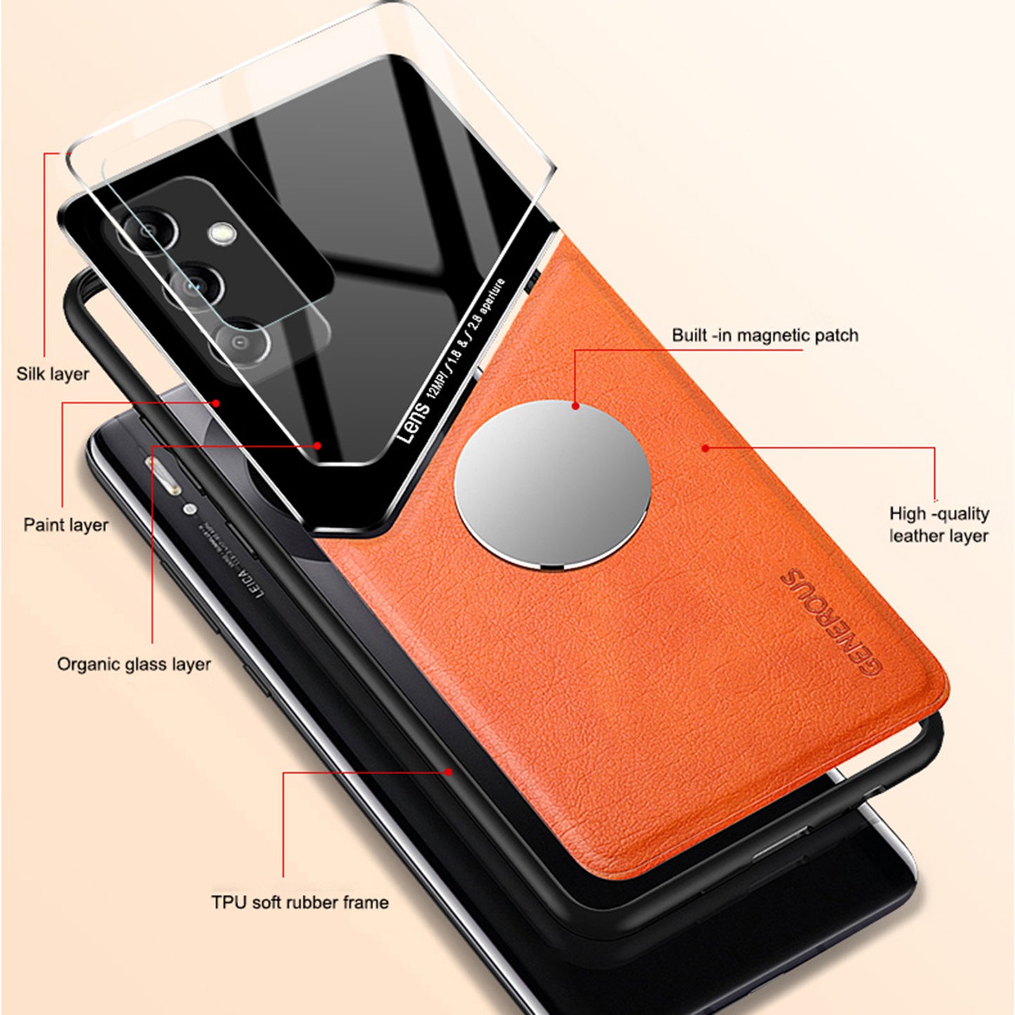 For Samsung Galaxy S24 Scratch Resistant Case Magnetic Car Mount PU+TPU+PC Cover - Black