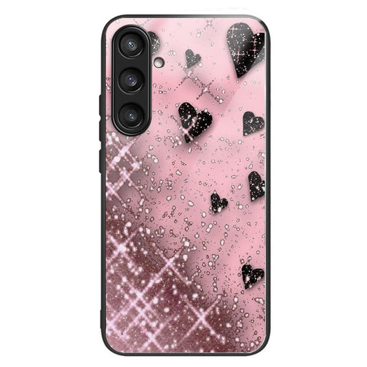 For Samsung Galaxy S23 FE Phone Case Patterned Tempered Glass + TPU Shock Protective Cover - Love / Pink