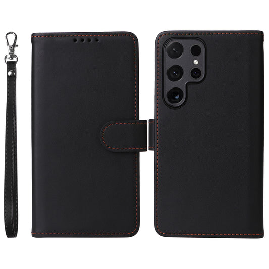BETOPNICE 005 For Samsung Galaxy S24 Ultra Leather Case Magnetic Detachable Phone Cover - Black