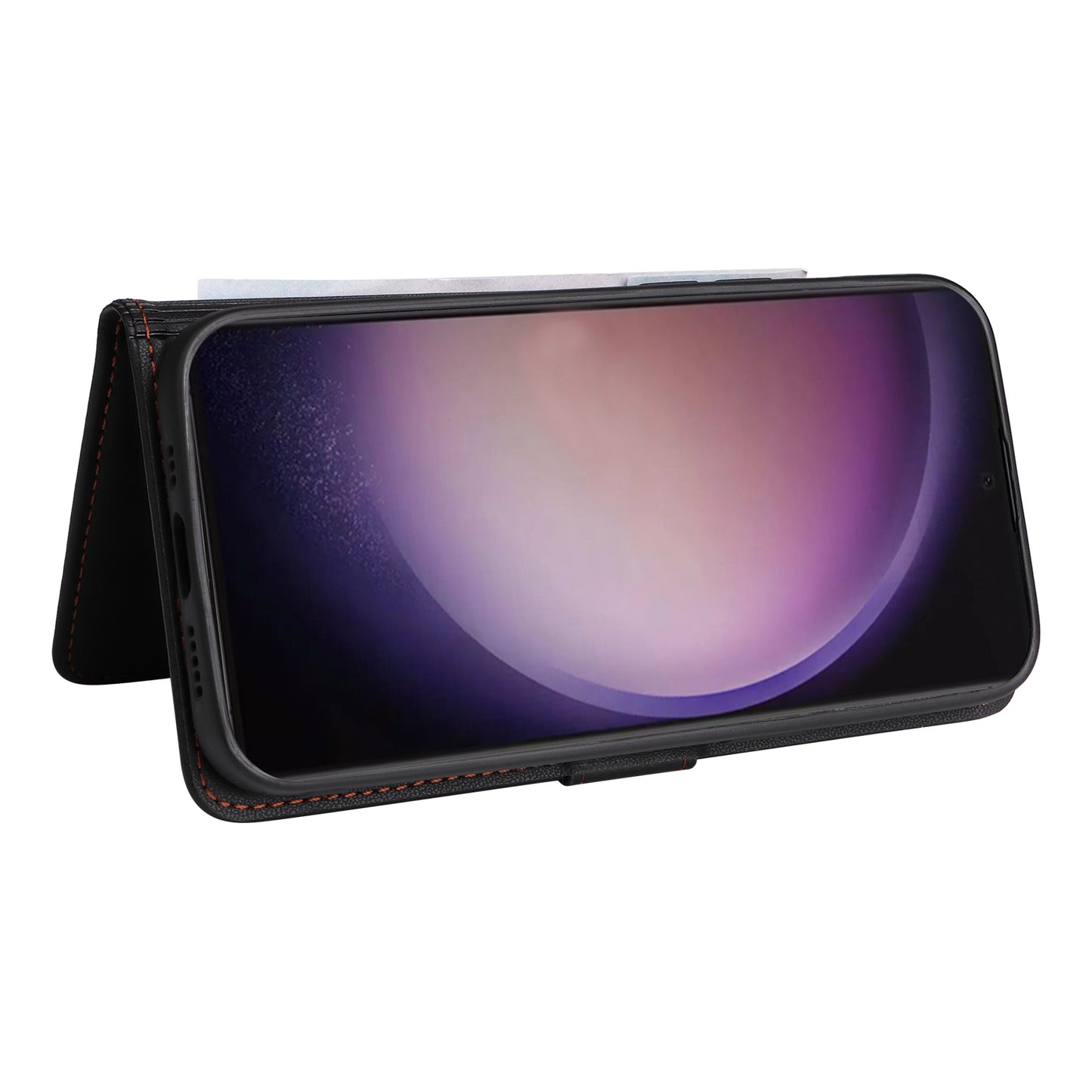 BETOPNICE 005 For Samsung Galaxy S24 Ultra Leather Case Magnetic Detachable Phone Cover - Black
