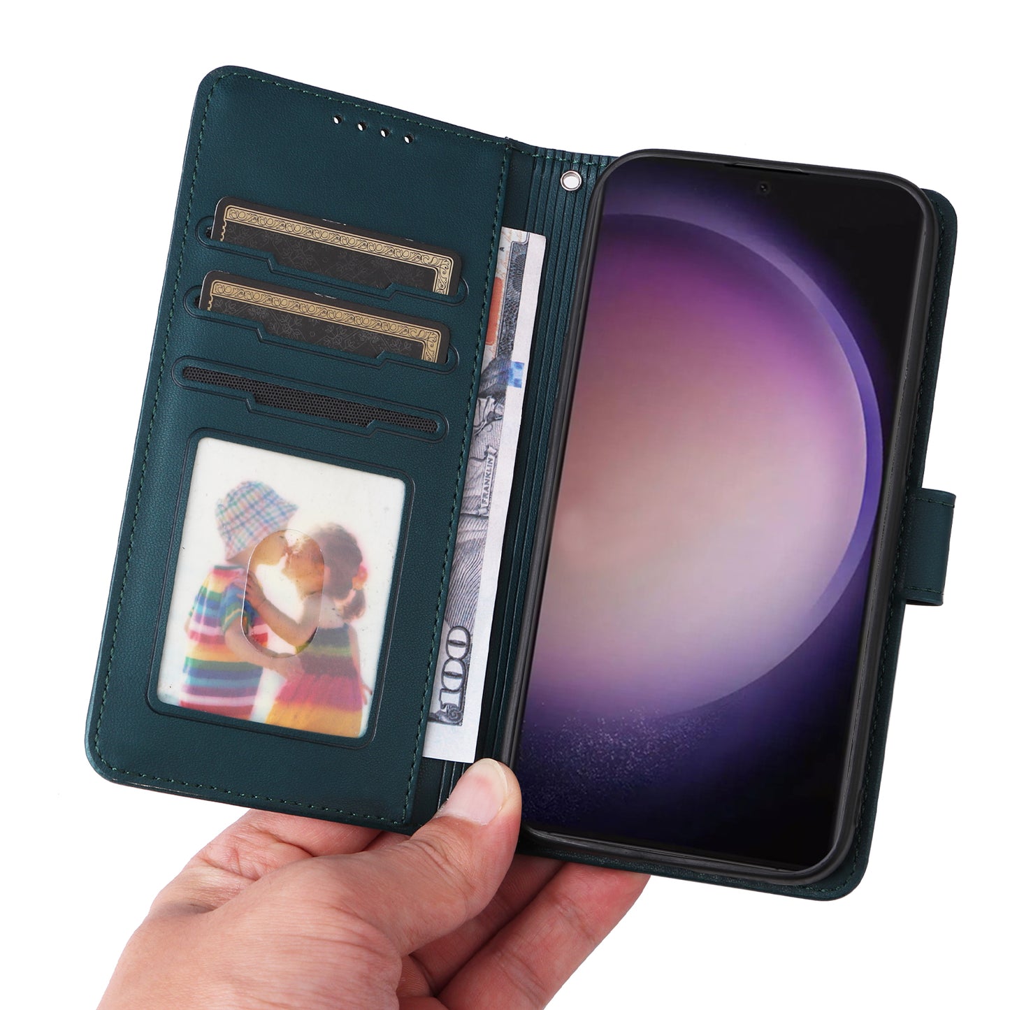 BETOPNICE 005 For Samsung Galaxy S24 Ultra Leather Case Magnetic Detachable Phone Cover - Blue
