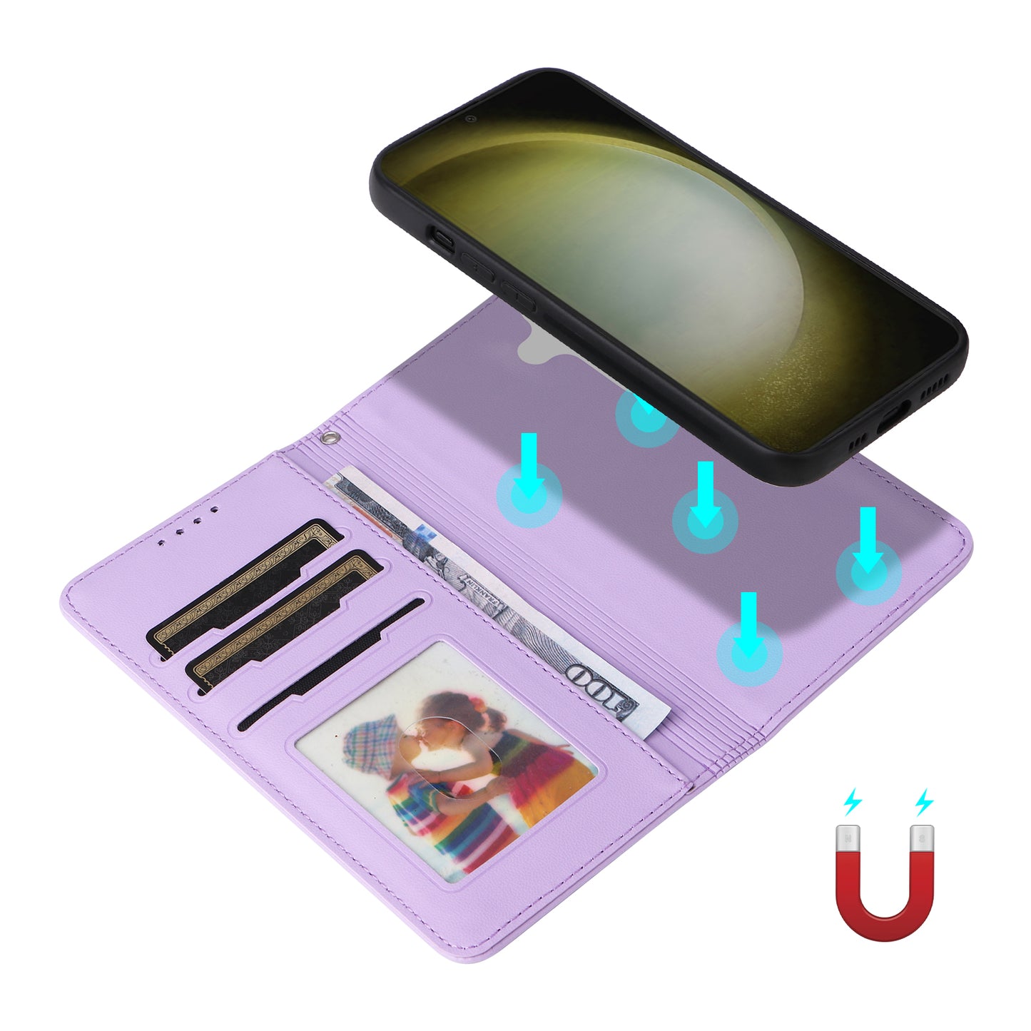 BETOPNICE 005 For Samsung Galaxy S24+ Leather Case Phone Wallet Detachable 2-in-1 - Purple