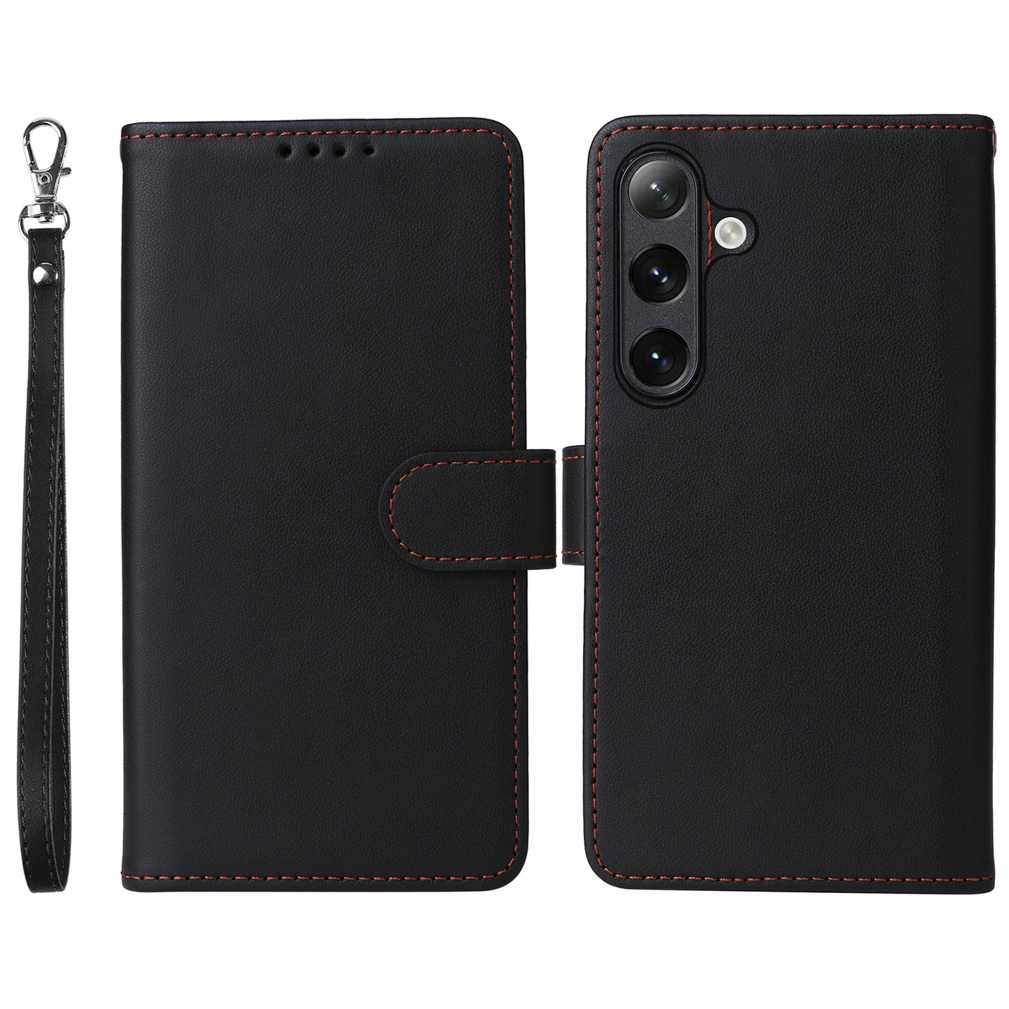 BETOPNICE 005 For Samsung Galaxy S24+ Leather Case Phone Wallet Detachable 2-in-1 - Black