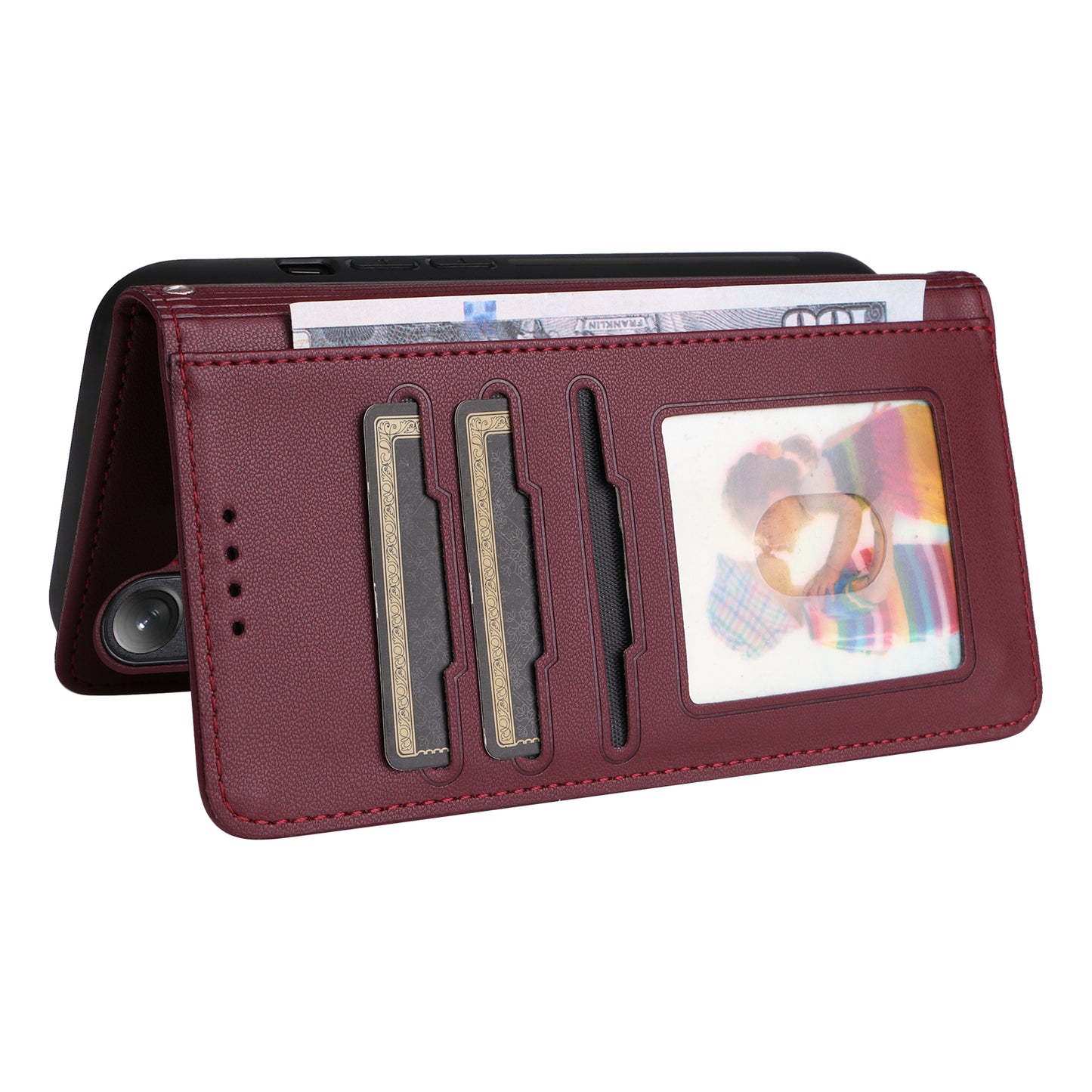 BETOPNICE 005 For Samsung Galaxy S24+ Leather Case Phone Wallet Detachable 2-in-1 - Wine Red