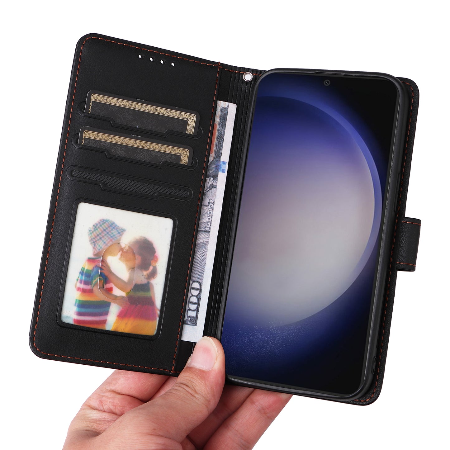BETOPNICE 005 For Samsung Galaxy S24 Wallet Phone Case Detachable Leather Cover - Black
