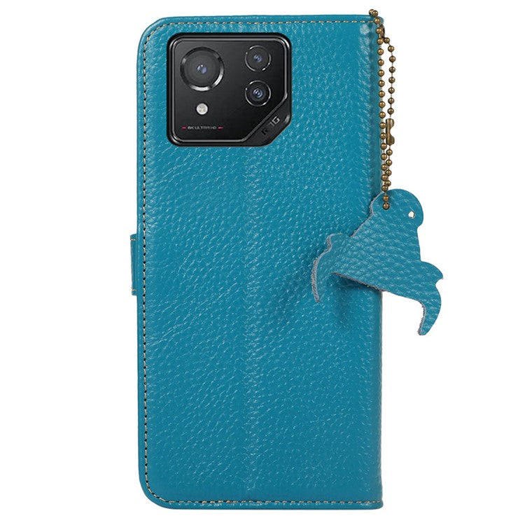 For Asus ROG Phone 8 5G / Phone 8 Pro 5G Litchi Texture Phone Case RFID Blocking Wallet Phone Cover - Blue