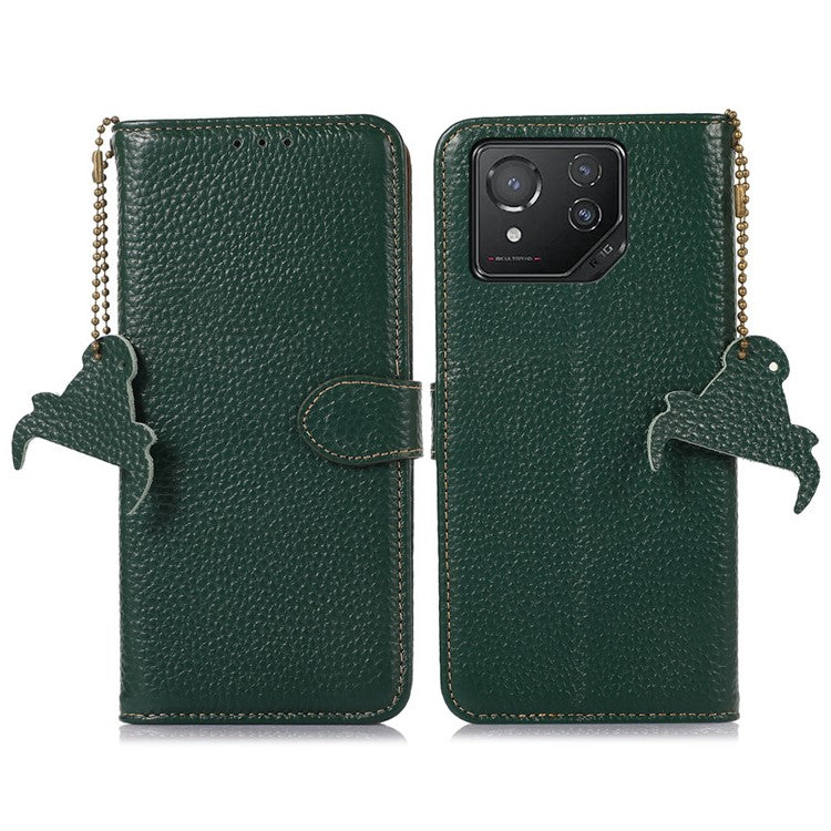 For Asus ROG Phone 8 5G / Phone 8 Pro 5G Litchi Texture Phone Case RFID Blocking Wallet Phone Cover - Green
