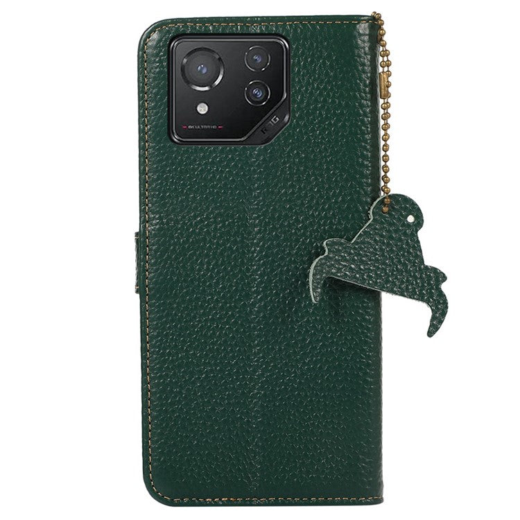 For Asus ROG Phone 8 5G / Phone 8 Pro 5G Litchi Texture Phone Case RFID Blocking Wallet Phone Cover - Green