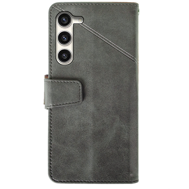 IDEWEI For Samsung Galaxy S24 Leather Case Protective Phone Cover with Wallet Card Holder - Black