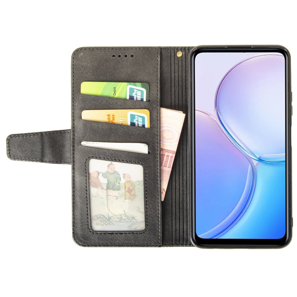 IDEWEI For Samsung Galaxy S24+ Calf Texture Leather Case Wallet Phone Cover - Black