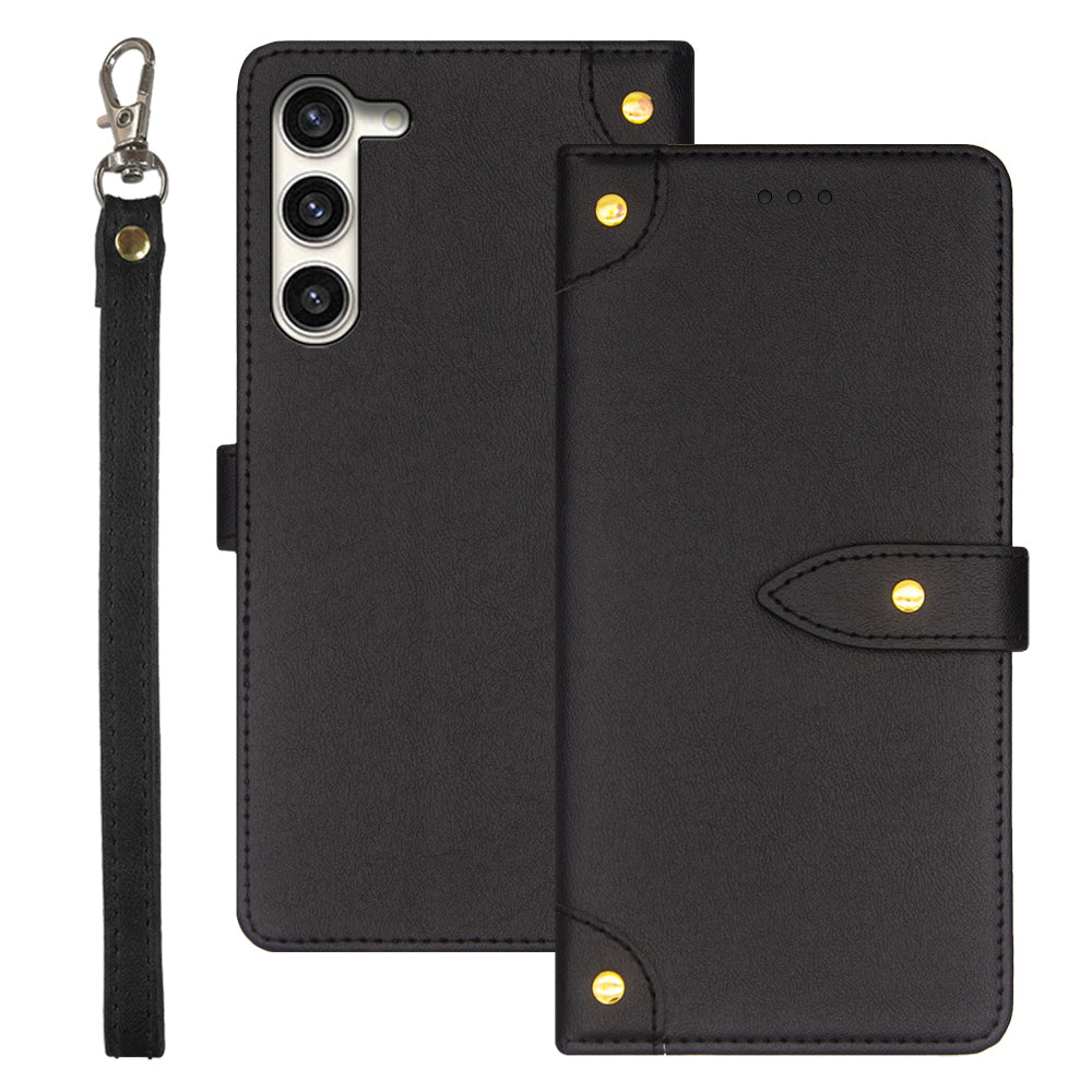 IDEWEI For Samsung Galaxy S24 Leather Case with Card Holder Phone Cover - Black