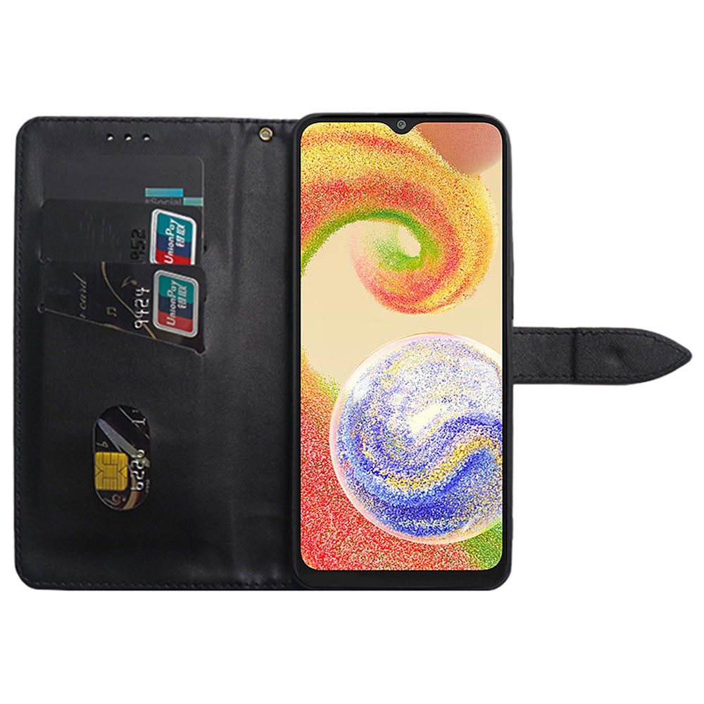 IDEWEI For Samsung Galaxy S24 Leather Case with Card Holder Phone Cover - Black